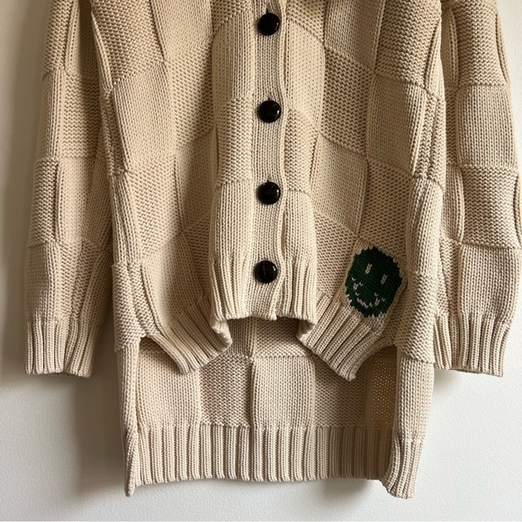 Ganni Smiley Poplin Collar Cardigan in Brazilian Sand - Picture 5 of 16